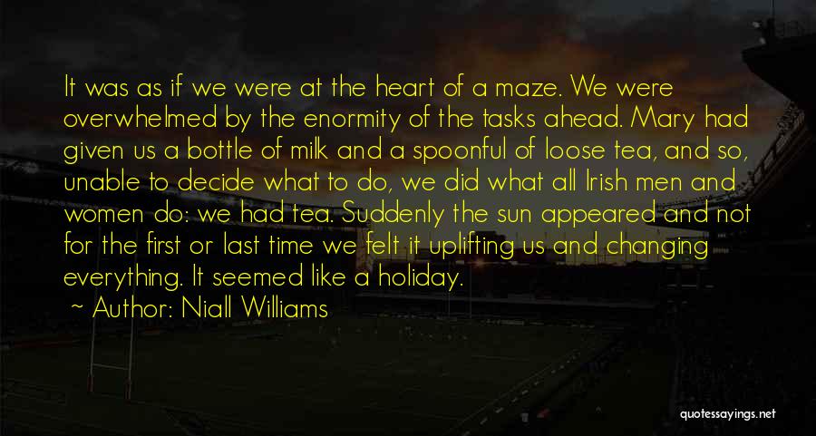 Niall Williams Quotes: It Was As If We Were At The Heart Of A Maze. We Were Overwhelmed By The Enormity Of The