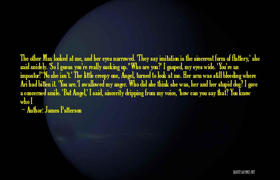 James Patterson Quotes: The Other Max Looked At Me, And Her Eyes Narrowed. 'they Say Imitation Is The Sincerest Form Of Flattery,' She