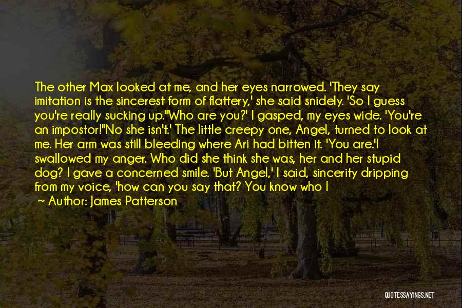 James Patterson Quotes: The Other Max Looked At Me, And Her Eyes Narrowed. 'they Say Imitation Is The Sincerest Form Of Flattery,' She