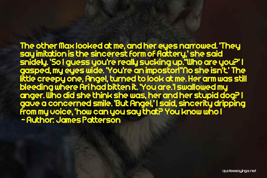 James Patterson Quotes: The Other Max Looked At Me, And Her Eyes Narrowed. 'they Say Imitation Is The Sincerest Form Of Flattery,' She