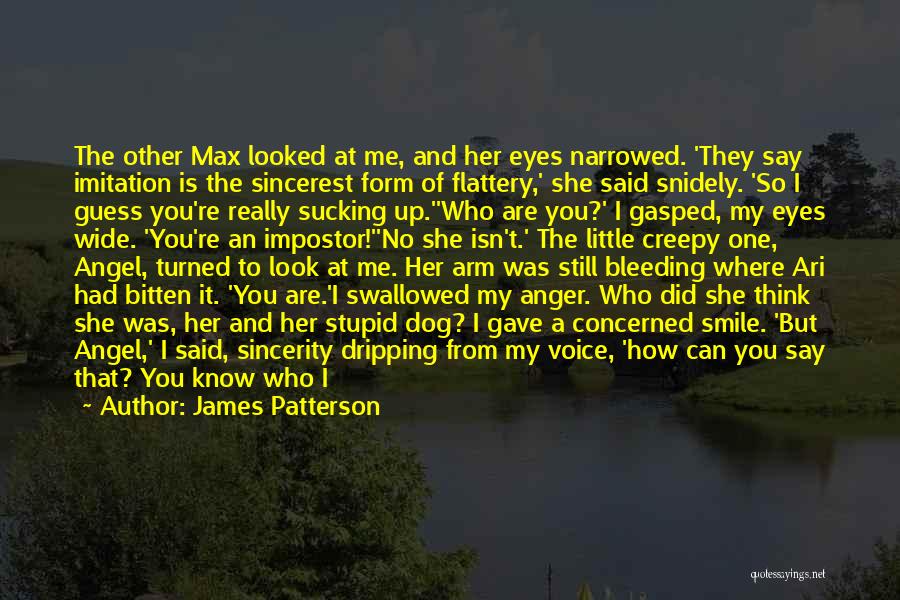 James Patterson Quotes: The Other Max Looked At Me, And Her Eyes Narrowed. 'they Say Imitation Is The Sincerest Form Of Flattery,' She