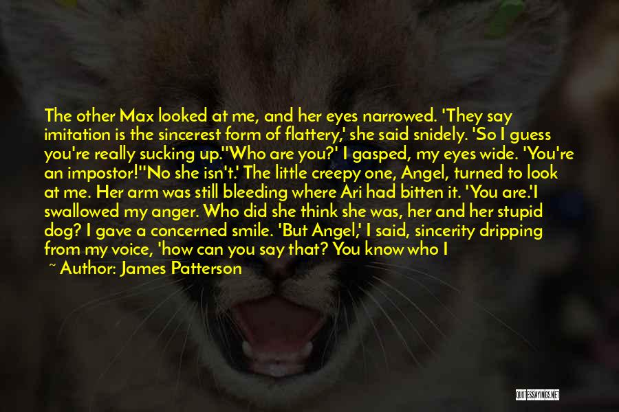 James Patterson Quotes: The Other Max Looked At Me, And Her Eyes Narrowed. 'they Say Imitation Is The Sincerest Form Of Flattery,' She