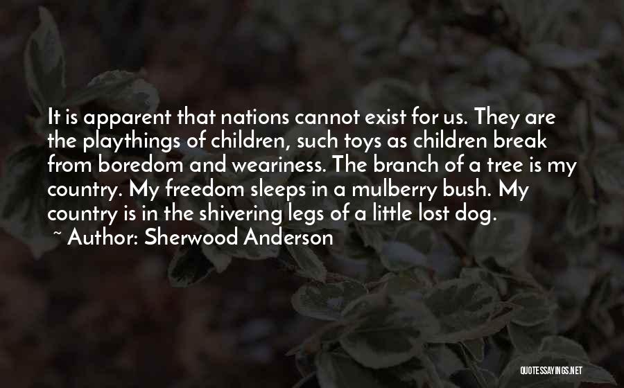 Sherwood Anderson Quotes: It Is Apparent That Nations Cannot Exist For Us. They Are The Playthings Of Children, Such Toys As Children Break