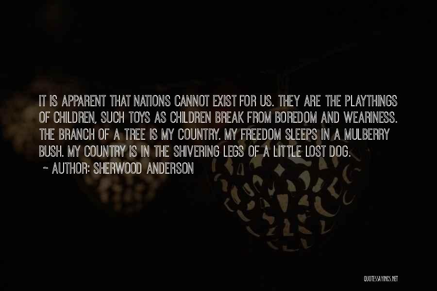 Sherwood Anderson Quotes: It Is Apparent That Nations Cannot Exist For Us. They Are The Playthings Of Children, Such Toys As Children Break