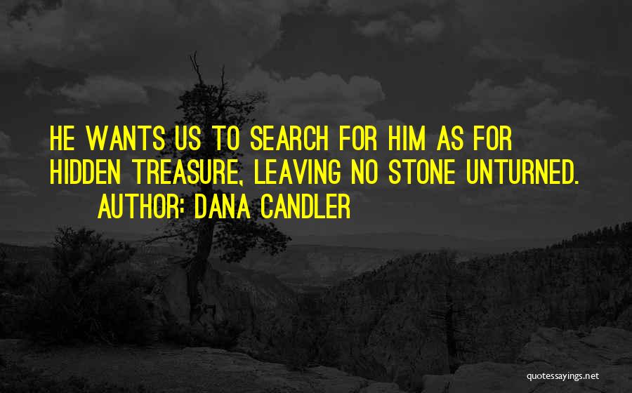 Dana Candler Quotes: He Wants Us To Search For Him As For Hidden Treasure, Leaving No Stone Unturned.