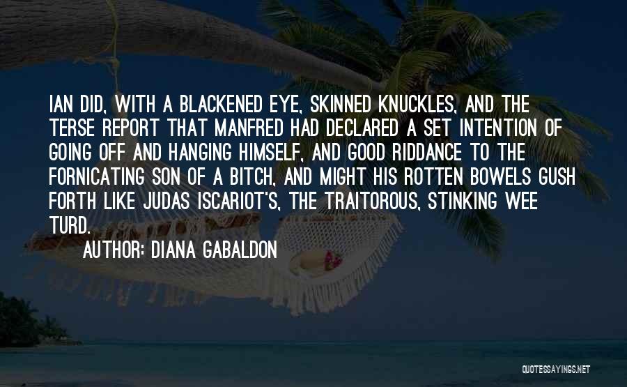 Diana Gabaldon Quotes: Ian Did, With A Blackened Eye, Skinned Knuckles, And The Terse Report That Manfred Had Declared A Set Intention Of