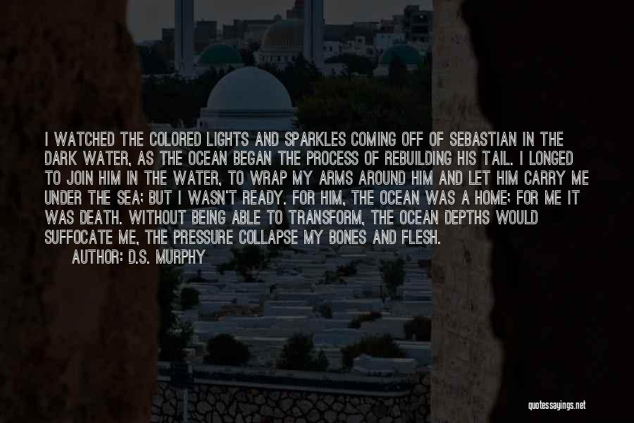 D.S. Murphy Quotes: I Watched The Colored Lights And Sparkles Coming Off Of Sebastian In The Dark Water, As The Ocean Began The