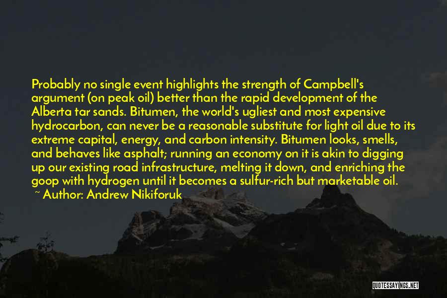 Andrew Nikiforuk Quotes: Probably No Single Event Highlights The Strength Of Campbell's Argument (on Peak Oil) Better Than The Rapid Development Of The