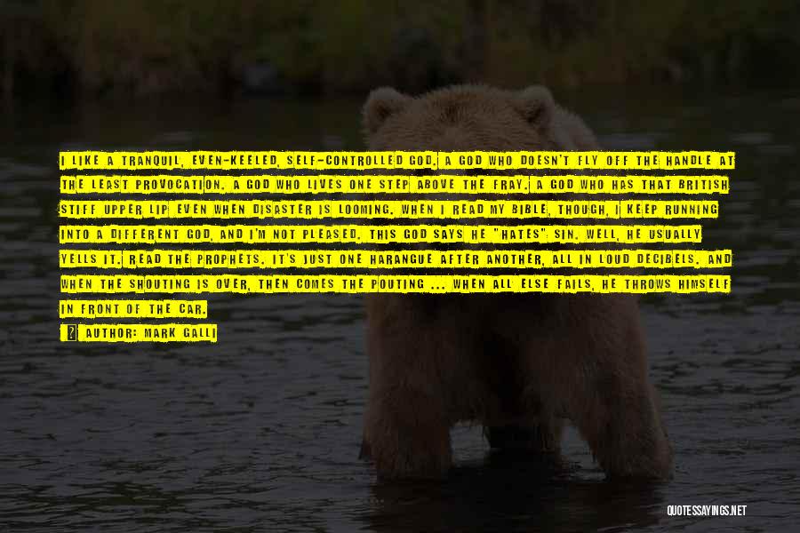 Mark Galli Quotes: I Like A Tranquil, Even-keeled, Self-controlled God. A God Who Doesn't Fly Off The Handle At The Least Provocation. A