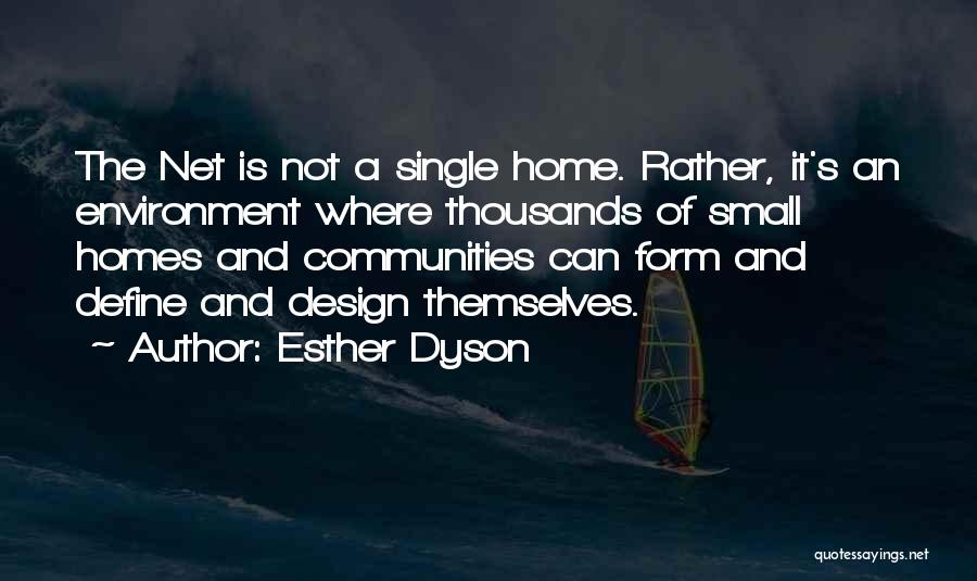 Esther Dyson Quotes: The Net Is Not A Single Home. Rather, It's An Environment Where Thousands Of Small Homes And Communities Can Form