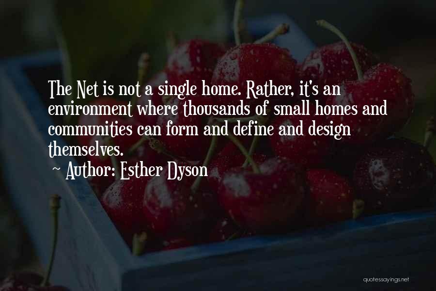 Esther Dyson Quotes: The Net Is Not A Single Home. Rather, It's An Environment Where Thousands Of Small Homes And Communities Can Form