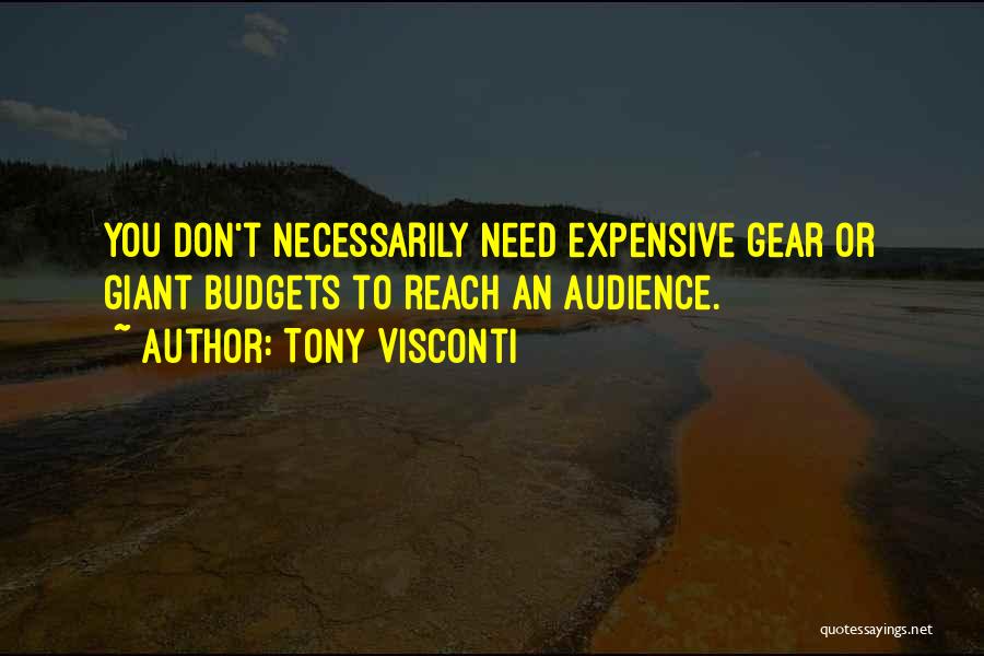 Tony Visconti Quotes: You Don't Necessarily Need Expensive Gear Or Giant Budgets To Reach An Audience.