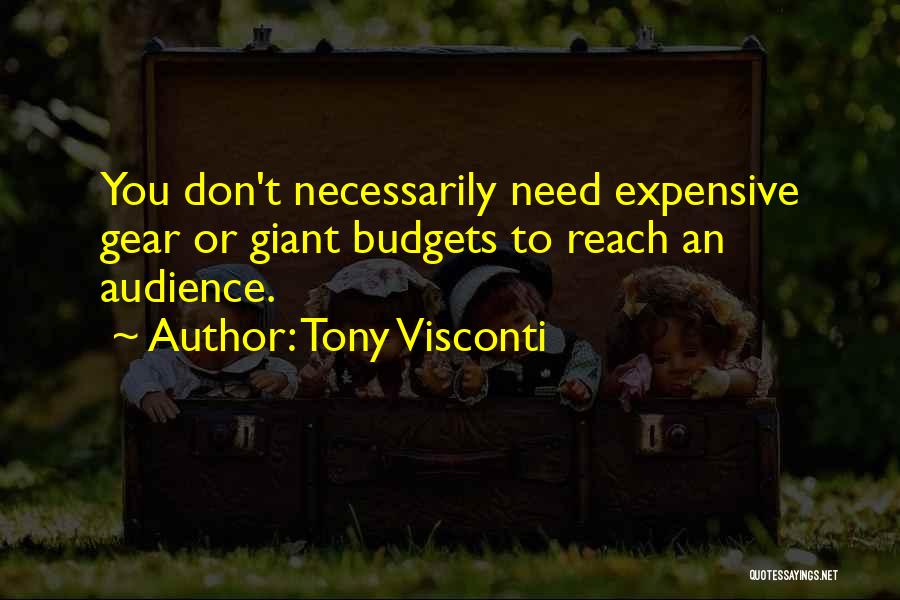 Tony Visconti Quotes: You Don't Necessarily Need Expensive Gear Or Giant Budgets To Reach An Audience.