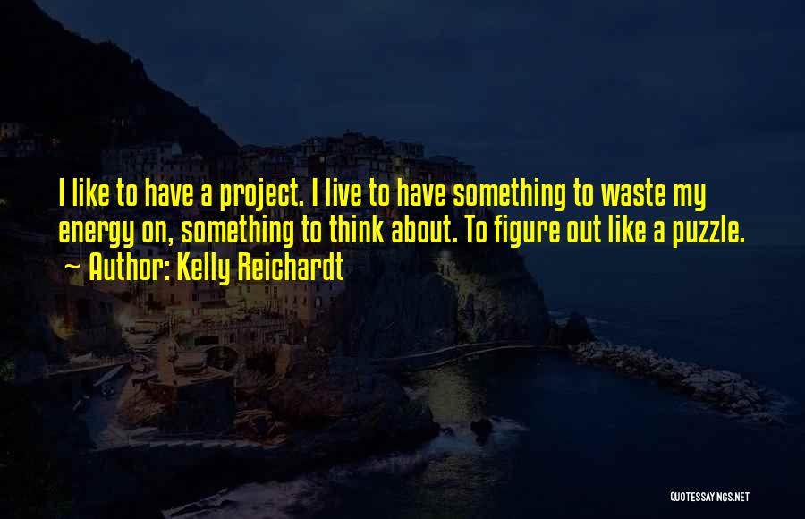 Kelly Reichardt Quotes: I Like To Have A Project. I Live To Have Something To Waste My Energy On, Something To Think About.
