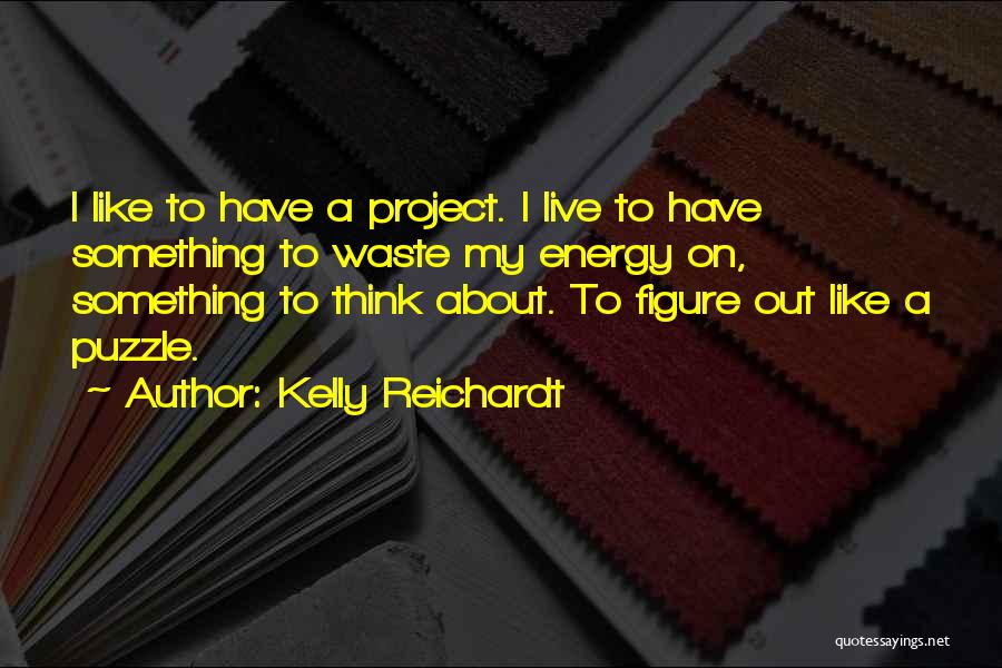 Kelly Reichardt Quotes: I Like To Have A Project. I Live To Have Something To Waste My Energy On, Something To Think About.