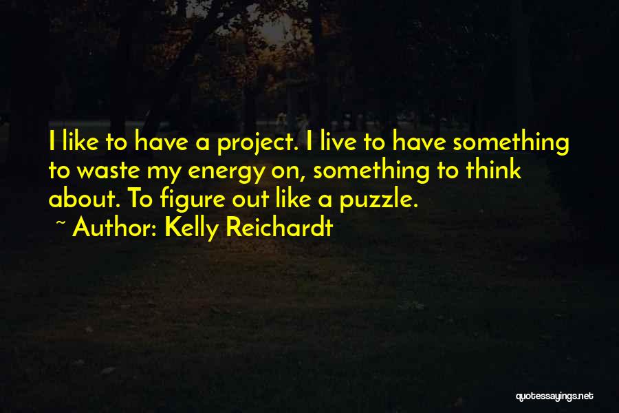 Kelly Reichardt Quotes: I Like To Have A Project. I Live To Have Something To Waste My Energy On, Something To Think About.