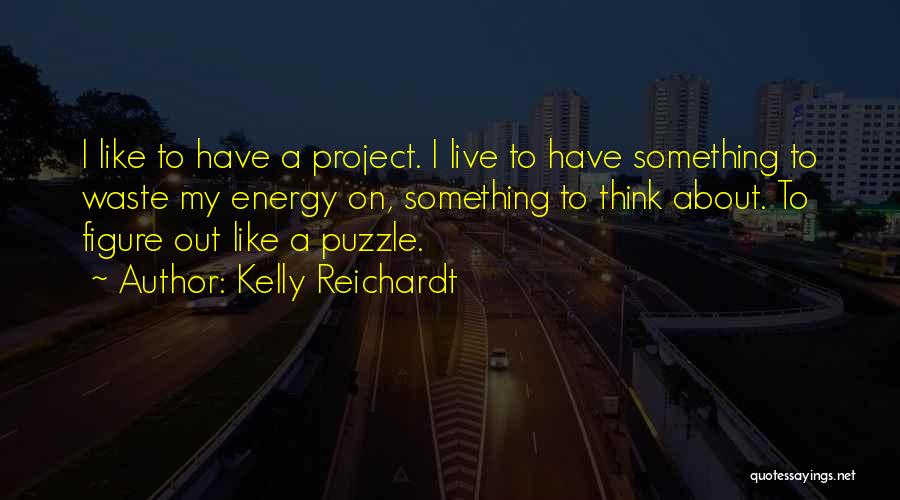 Kelly Reichardt Quotes: I Like To Have A Project. I Live To Have Something To Waste My Energy On, Something To Think About.