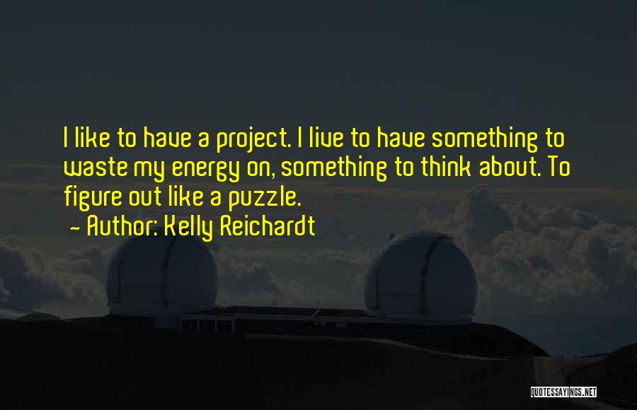 Kelly Reichardt Quotes: I Like To Have A Project. I Live To Have Something To Waste My Energy On, Something To Think About.