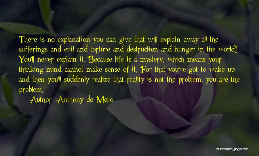 Anthony De Mello Quotes: There Is No Explanation You Can Give That Will Explain Away All The Sufferings And Evil And Torture And Destruction