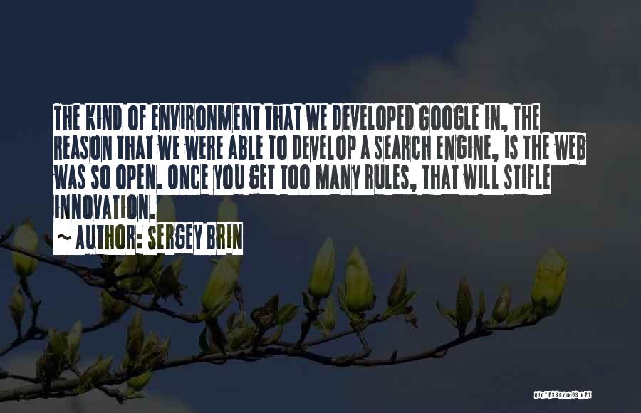 Sergey Brin Quotes: The Kind Of Environment That We Developed Google In, The Reason That We Were Able To Develop A Search Engine,