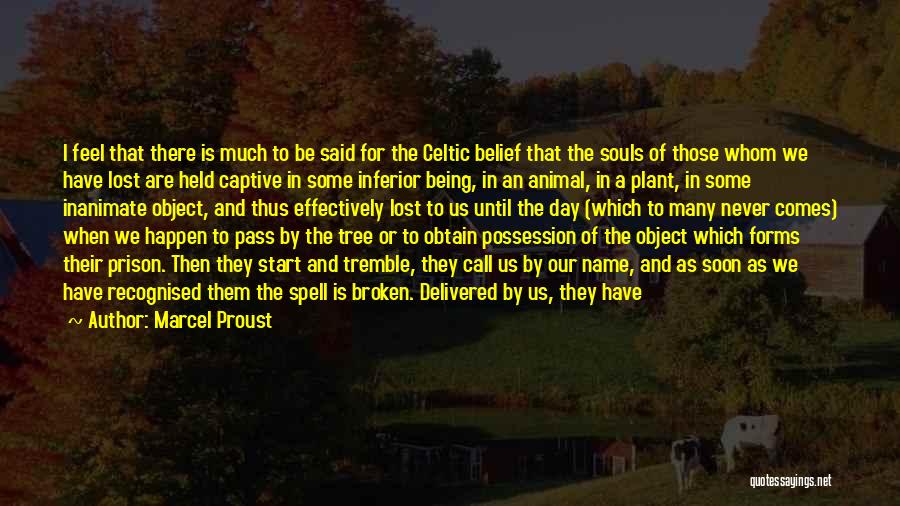 Marcel Proust Quotes: I Feel That There Is Much To Be Said For The Celtic Belief That The Souls Of Those Whom We