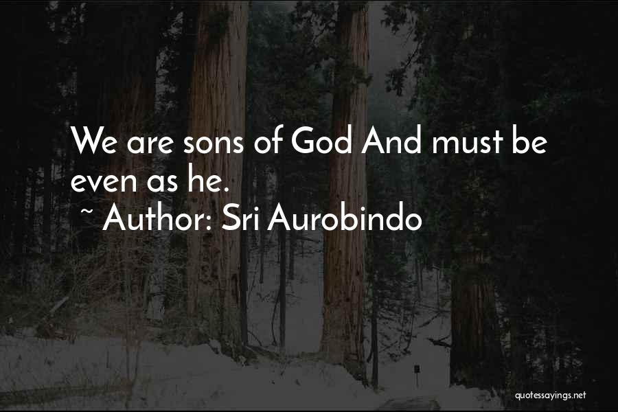 Sri Aurobindo Quotes: We Are Sons Of God And Must Be Even As He.