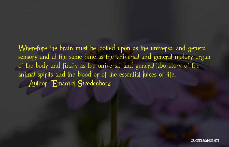Emanuel Swedenborg Quotes: Wherefore The Brain Must Be Looked Upon As The Universal And General Sensory And At The Same Time As The