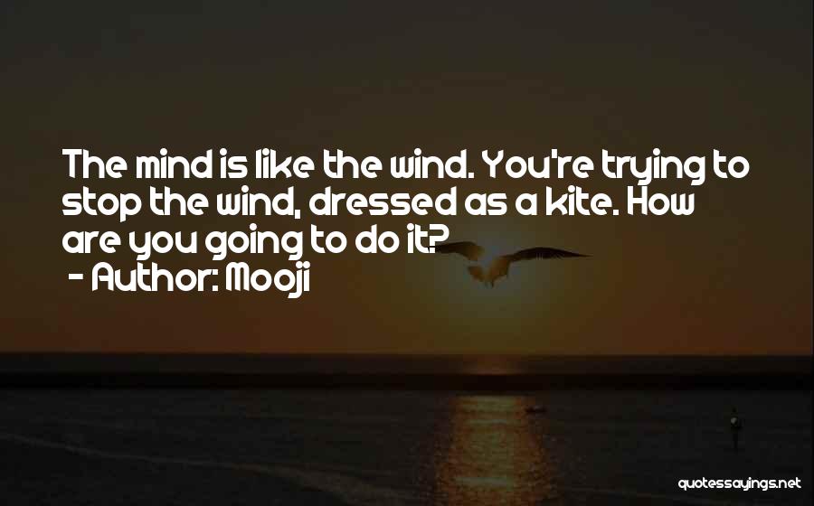 Mooji Quotes: The Mind Is Like The Wind. You're Trying To Stop The Wind, Dressed As A Kite. How Are You Going