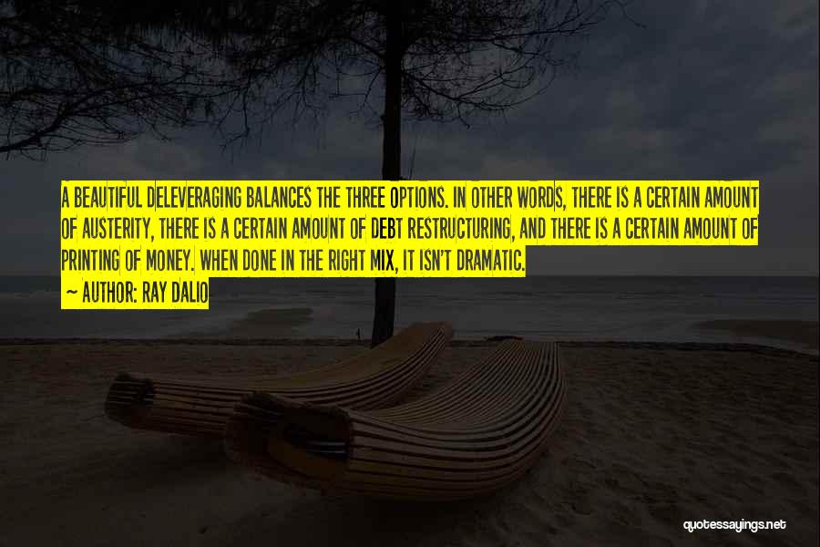 Ray Dalio Quotes: A Beautiful Deleveraging Balances The Three Options. In Other Words, There Is A Certain Amount Of Austerity, There Is A