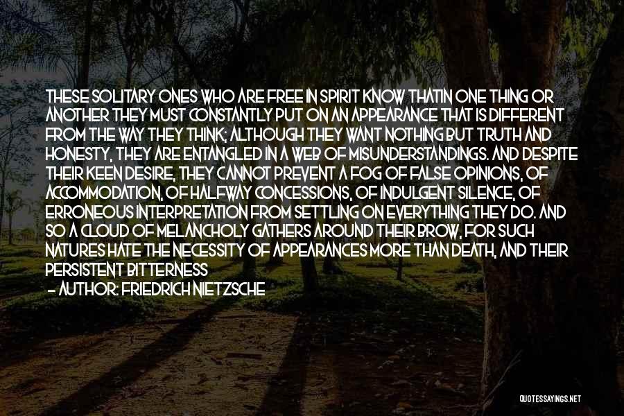 Friedrich Nietzsche Quotes: These Solitary Ones Who Are Free In Spirit Know Thatin One Thing Or Another They Must Constantly Put On An