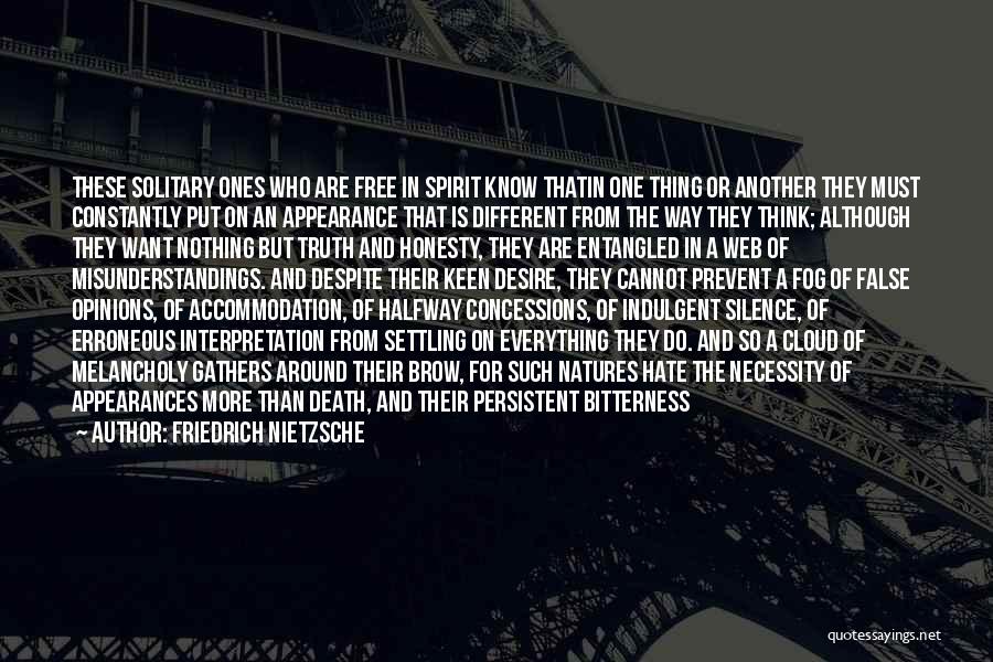 Friedrich Nietzsche Quotes: These Solitary Ones Who Are Free In Spirit Know Thatin One Thing Or Another They Must Constantly Put On An