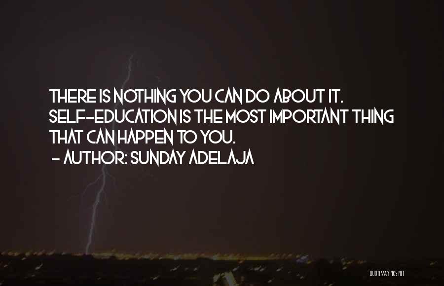 Sunday Adelaja Quotes: There Is Nothing You Can Do About It. Self-education Is The Most Important Thing That Can Happen To You.