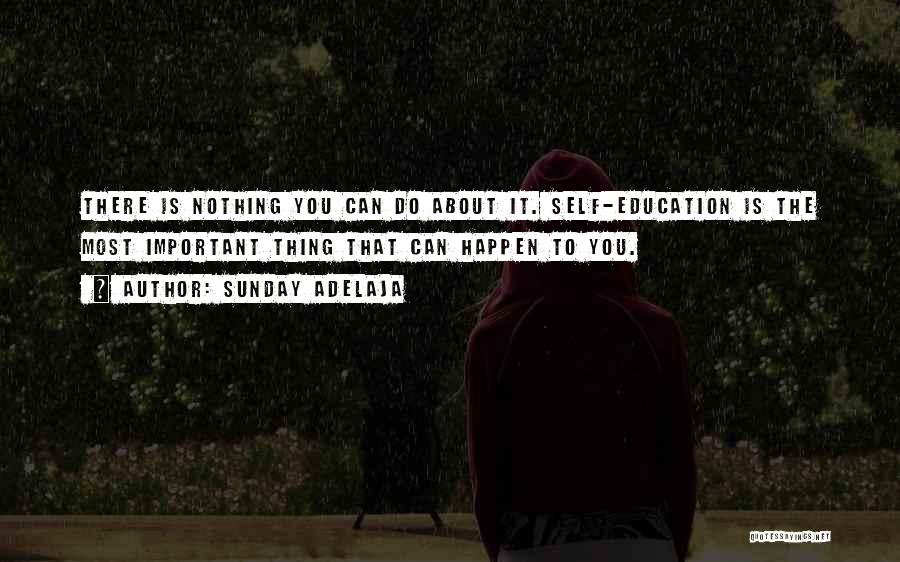 Sunday Adelaja Quotes: There Is Nothing You Can Do About It. Self-education Is The Most Important Thing That Can Happen To You.