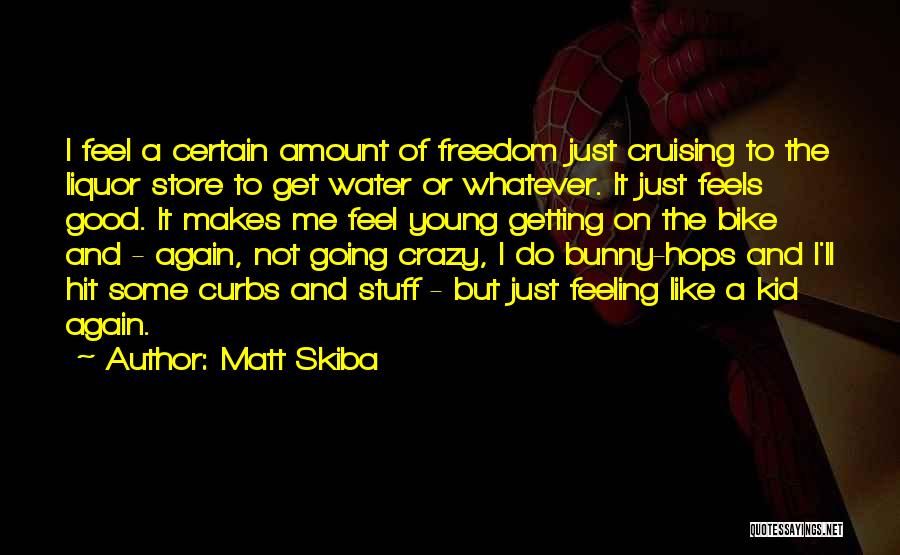 Matt Skiba Quotes: I Feel A Certain Amount Of Freedom Just Cruising To The Liquor Store To Get Water Or Whatever. It Just