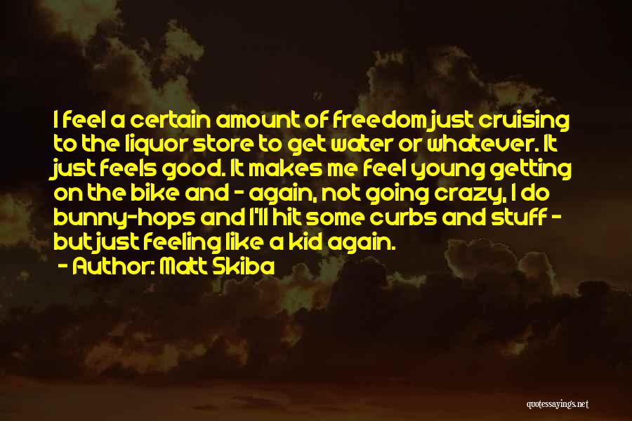 Matt Skiba Quotes: I Feel A Certain Amount Of Freedom Just Cruising To The Liquor Store To Get Water Or Whatever. It Just