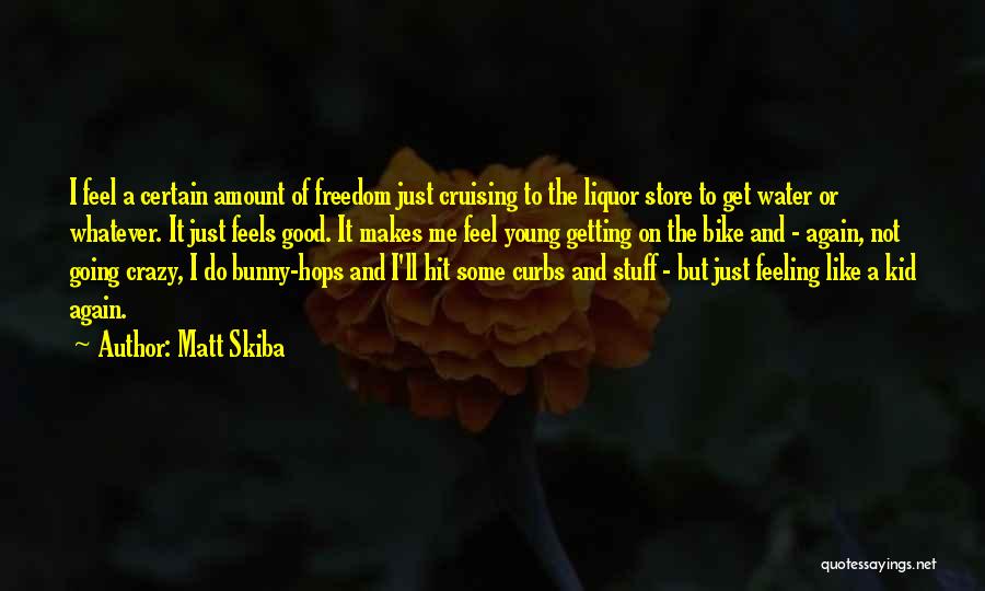 Matt Skiba Quotes: I Feel A Certain Amount Of Freedom Just Cruising To The Liquor Store To Get Water Or Whatever. It Just