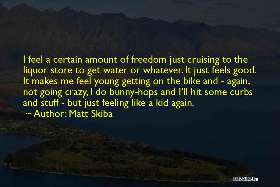 Matt Skiba Quotes: I Feel A Certain Amount Of Freedom Just Cruising To The Liquor Store To Get Water Or Whatever. It Just