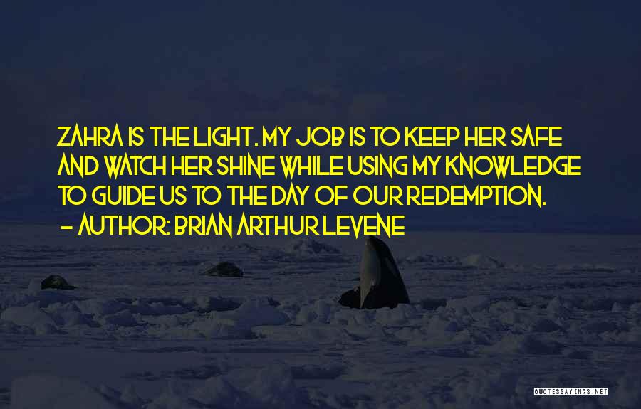 Brian Arthur Levene Quotes: Zahra Is The Light. My Job Is To Keep Her Safe And Watch Her Shine While Using My Knowledge To