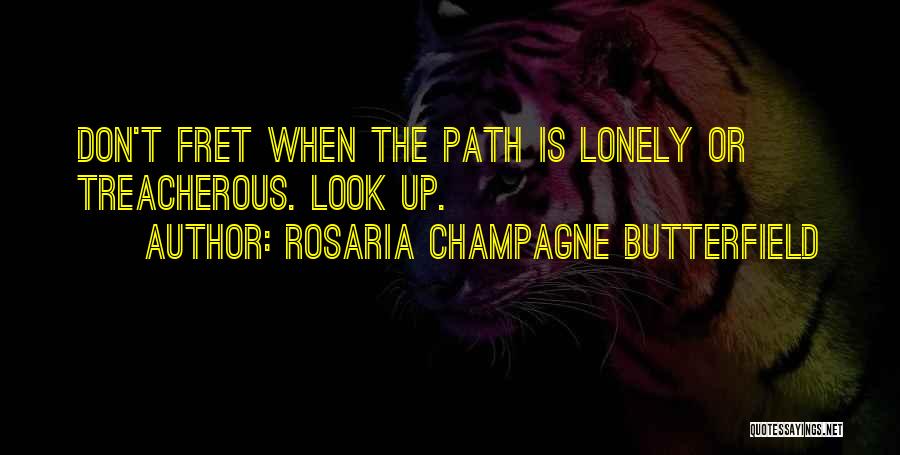 Rosaria Champagne Butterfield Quotes: Don't Fret When The Path Is Lonely Or Treacherous. Look Up.