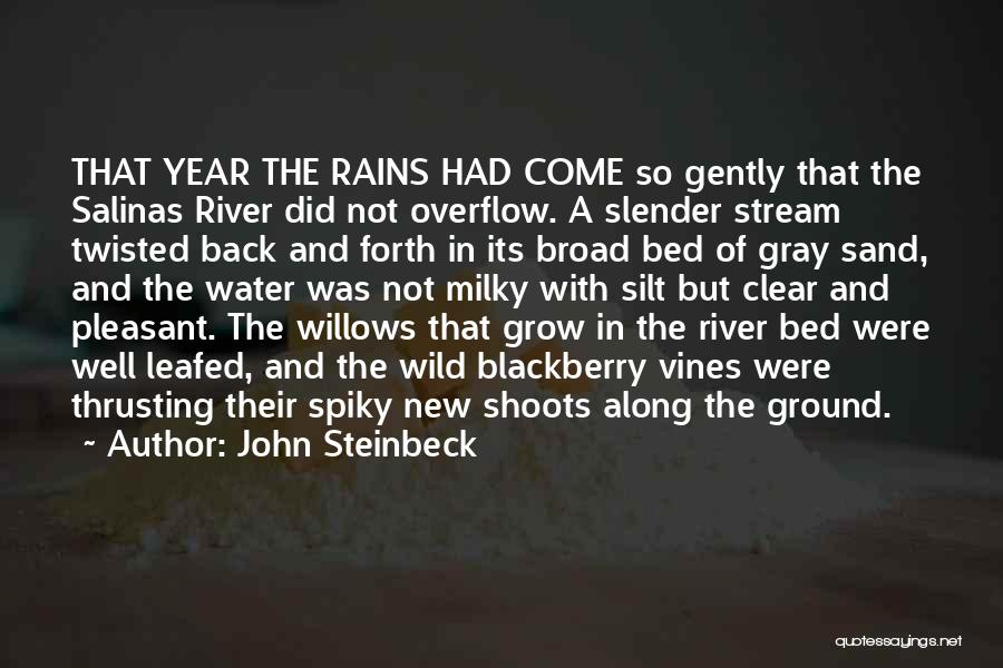 John Steinbeck Quotes: That Year The Rains Had Come So Gently That The Salinas River Did Not Overflow. A Slender Stream Twisted Back