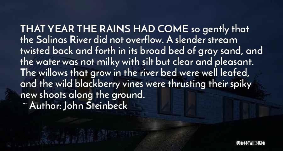 John Steinbeck Quotes: That Year The Rains Had Come So Gently That The Salinas River Did Not Overflow. A Slender Stream Twisted Back