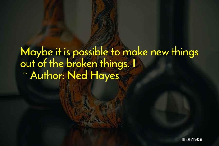 Ned Hayes Quotes: Maybe It Is Possible To Make New Things Out Of The Broken Things. I