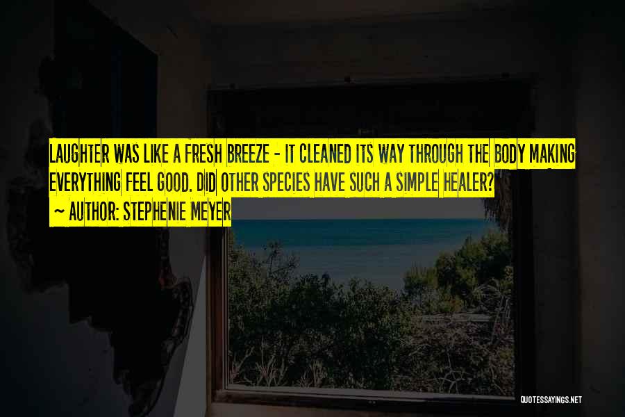 Stephenie Meyer Quotes: Laughter Was Like A Fresh Breeze - It Cleaned Its Way Through The Body Making Everything Feel Good. Did Other