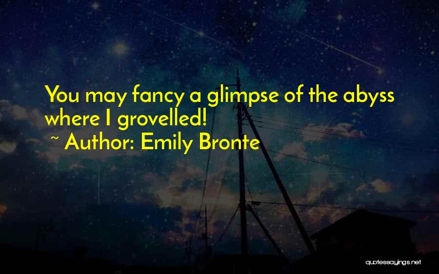 Emily Bronte Quotes: You May Fancy A Glimpse Of The Abyss Where I Grovelled!