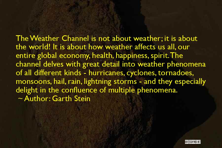 Garth Stein Quotes: The Weather Channel Is Not About Weather; It Is About The World! It Is About How Weather Affects Us All,