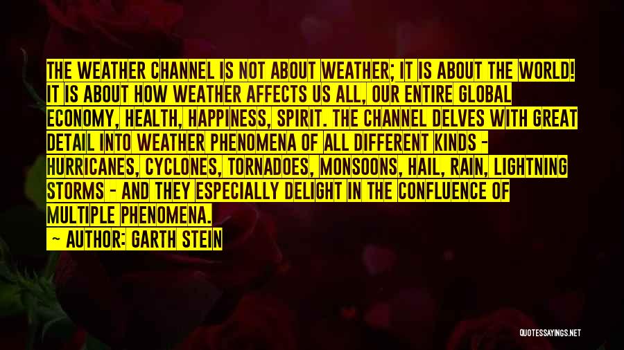 Garth Stein Quotes: The Weather Channel Is Not About Weather; It Is About The World! It Is About How Weather Affects Us All,