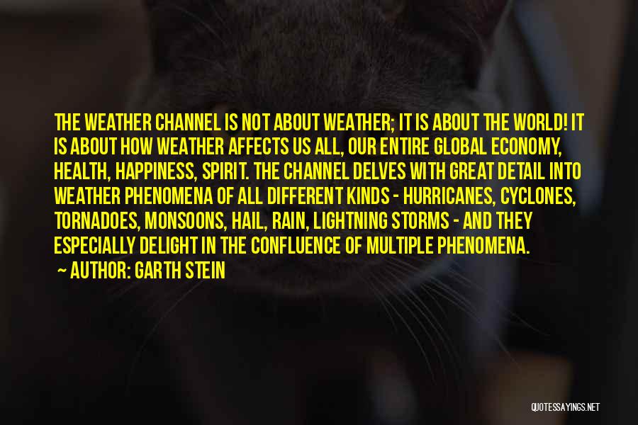 Garth Stein Quotes: The Weather Channel Is Not About Weather; It Is About The World! It Is About How Weather Affects Us All,