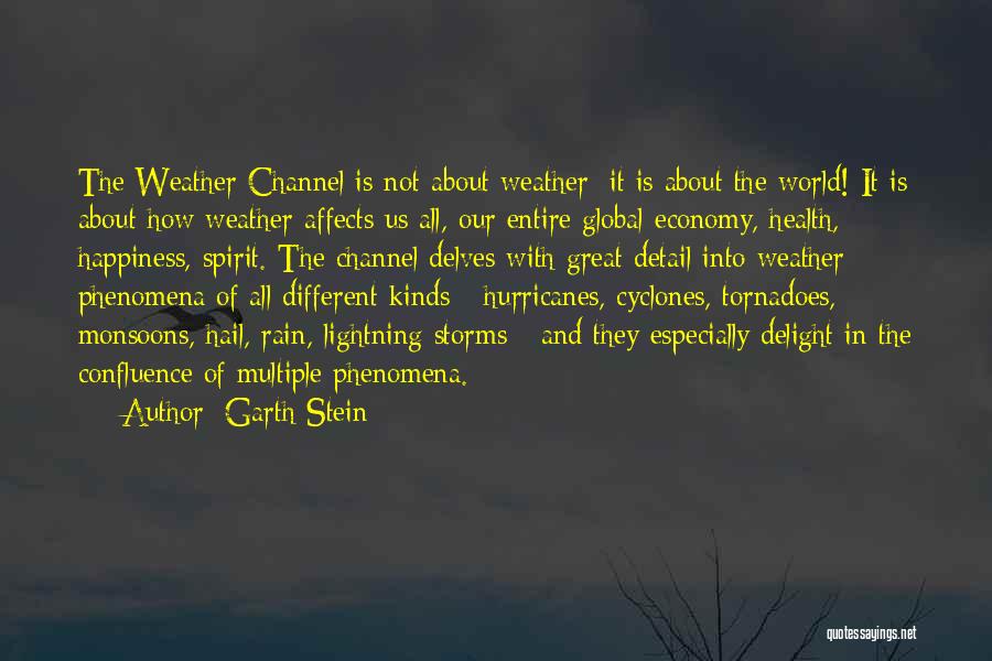 Garth Stein Quotes: The Weather Channel Is Not About Weather; It Is About The World! It Is About How Weather Affects Us All,