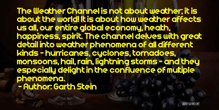 Garth Stein Quotes: The Weather Channel Is Not About Weather; It Is About The World! It Is About How Weather Affects Us All,