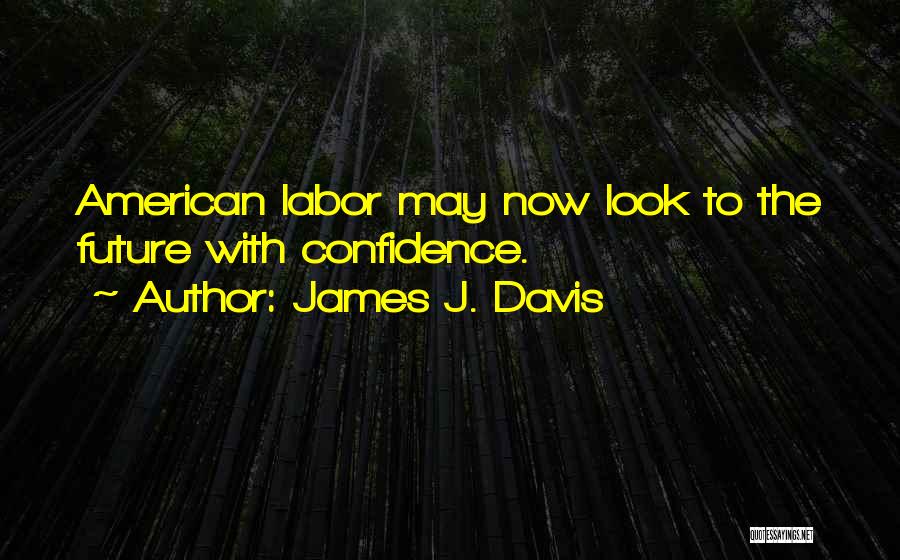 James J. Davis Quotes: American Labor May Now Look To The Future With Confidence.